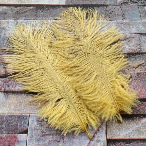 Holiday Decorations 10pcs beautiful golden ostrich feathers 6-8 inches/15-20 cm wholesale decoration
