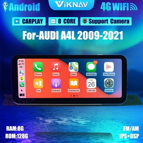 12.3 Inch Android10.0 Car GPS screen Navigation For-AUDI A4L 2009-2021 Radio Player DVD Multimedia Player