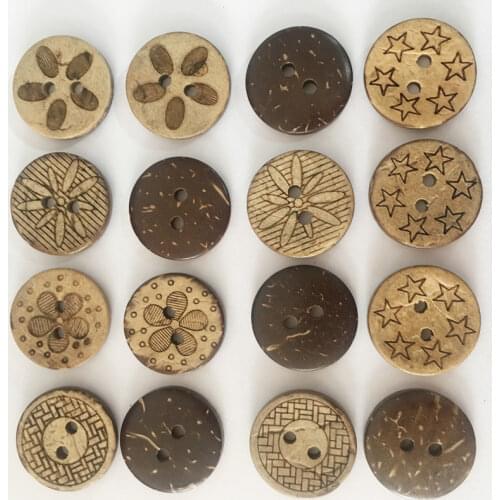 New 15pcs 18mm Cartoon Button for Children Coconut Wood Button Clothing Accessoriesfor Wedding Decor Sewing Accessories