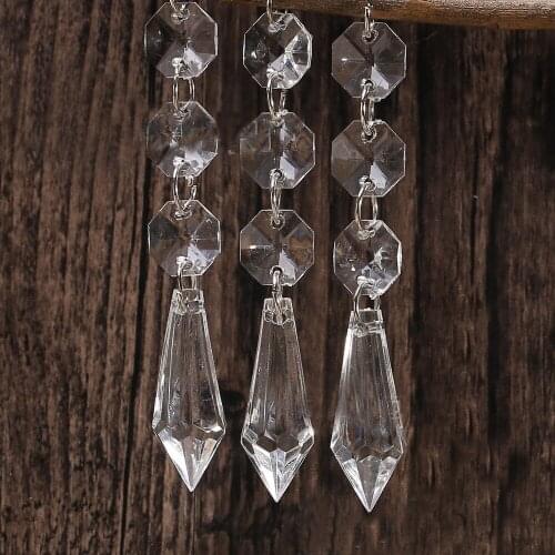 20pcs,Fashion 15cm(H) Acrylic Crystal Octagon beads Garland Strands For Wedding Cake topper Deocration,Christmas Tree Hanging