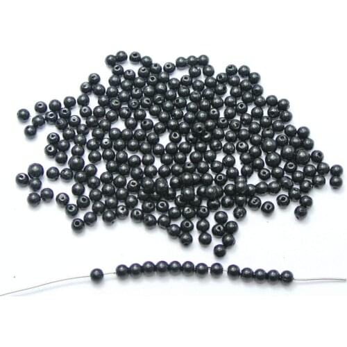 2000 Black Faux Pearl Round Beads Imitation Pearl 3mm Seed Beads
