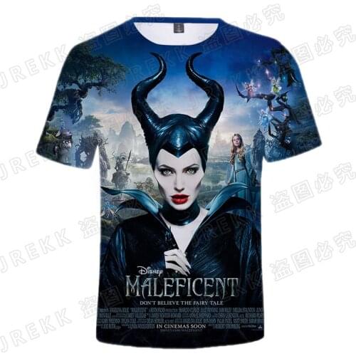 2021 Summer Casual 3D Printed Maleficent T Shirt Men Women Children tshirt Cool Fashion Short Sleeve Boy Girl Kids Tops Tee