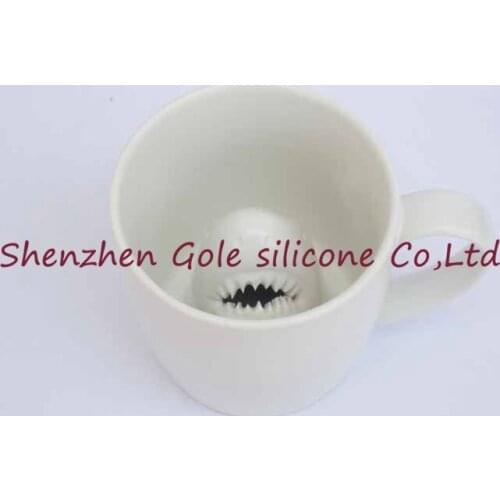 48pcs/lot 2016 new sale Shark Attack Cup Creative Coffee Mug Innovative New Strange Gift Glass Contracted White Ceramic Cup