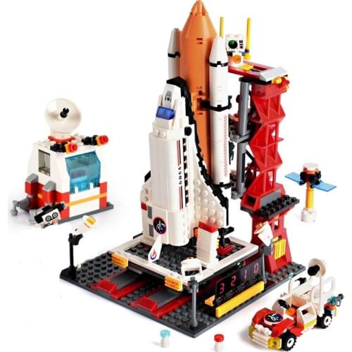 679pcs City Spaceport Space The Shuttle Launch Center Building Blocks Compatible Brand Blocks DIY Bricks Toys For Children