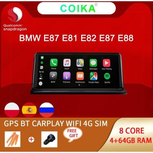 Carplay WIFI 4G Android 10 System Auto GPS Navi For BMW E87 E81 E82 E88 4+64GB 8 Core 1920*720 IPS Touch Screen Car Multimedia