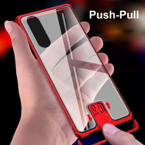 Frameless Metal Bumper with Back Glass Phone Case For Sony Xperia 10 II Case Transparent Cover Coque For Sony Xperia 5 10 II