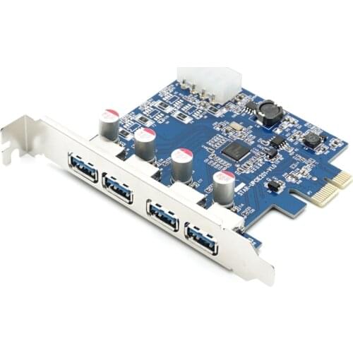 Free Shipping 4 Port USB 3.0 PCI Express Card PCIe USB 3.0 Host Controller 4 x USB3.0 with VLI Controler NED720201 5GBPS