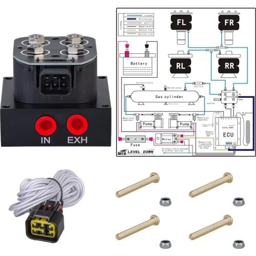 FREE shipping auto/motorcycle 12v Solenoid Valve Air suspension system Air ride Suspension manifold valve (0-300psi)