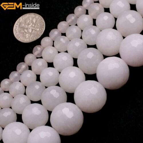Gem-inside 6-10mm Round Stone Beads Faceted Purple Jade Beads For Jewelry Making Beads 15inches DIY Beads