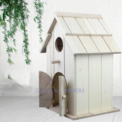 Wooden Bird house Breeding box Parrot nest Birds nest Home outdoor garden decoration accessories Handmade wooden house