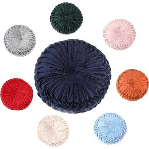 Pumpkin Pillow Comfortable Multifunctional Stuffed Fold Pattern Round Wheel Soft Pillow for Kids