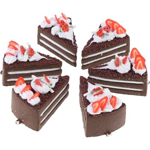 Fake Cake Simulation Artificial Food Cake Kitchen Decoration Display Props, Set of 6