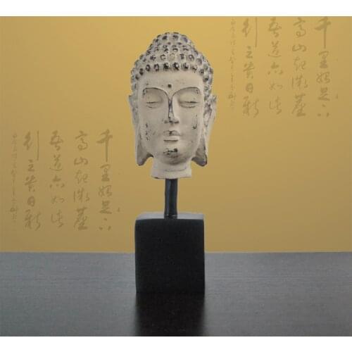 Chinese retro crafts Buddhism creative small statue buddha head buddist figure figurine ornament home decor