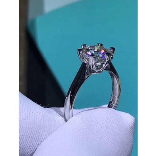 925 Sterling Silver Moissanite Ring Precious good quality Anniversary Ring classic 6 claws Engagement Wedding