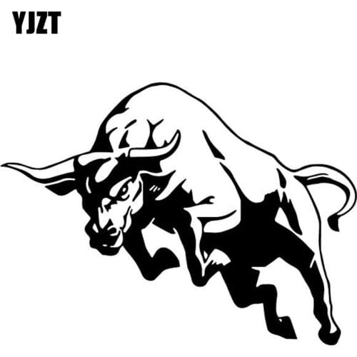 YJZT 16.6CM*12.3CM A Strong Bull Bumper Creative Decoration Car Stickers Vinyl Decal Black/Silver C4-2424