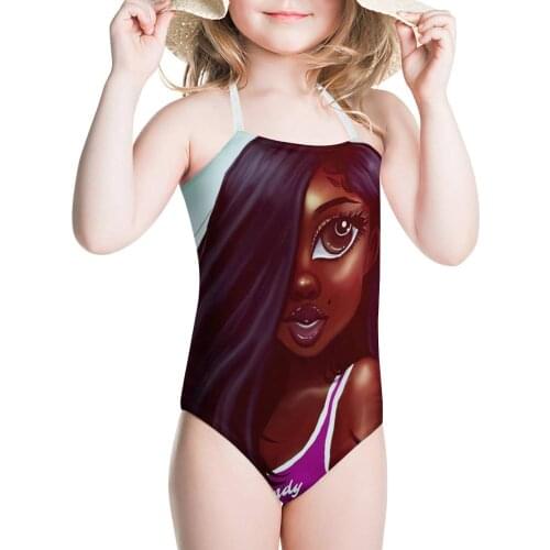 HYCOOL Swimming Bathing Suit African Black Beauty Basketball Clothes Girl Print Children Swimwear One Piece Swimsuit Teen Girl
