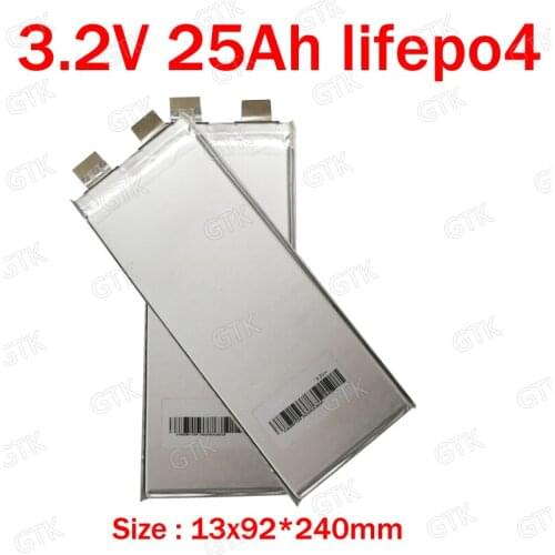 2pcs 3.2v 25Ah lifepo4 lithium battery deep cycles for diy 12v 24v 50Ah solar scooter motorhome wheelchair boat power tool bike