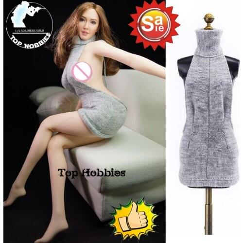 1/6 Scale Female Clothes Clothing Sexy Halted Sweater Gray Pros and cons to wear Fit 12 Inch Phicen/TTL/HT/Jodoll Action Figure