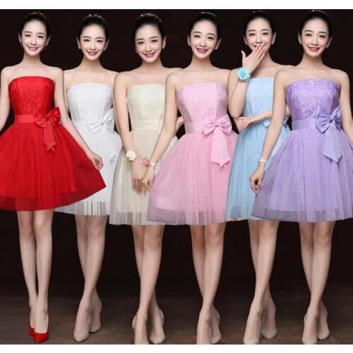 Sweet Memory M329 Sky Blue Champagne Red White Pink Purple Junior Bridesmaid Dresses 2021 Short Dress Women Graduation Vestidos