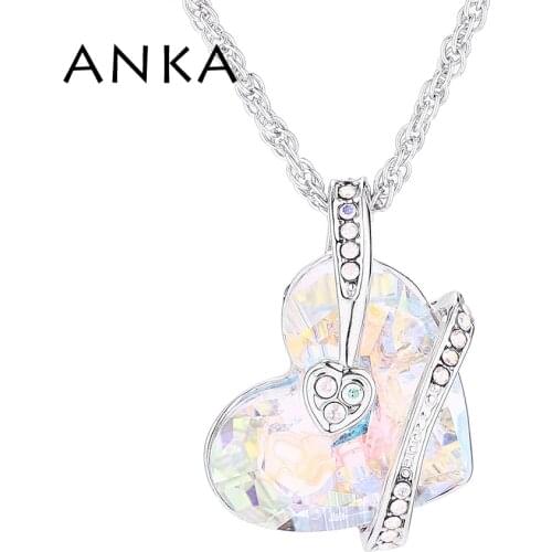 ANKA Fashionable Heart Crystal Necklace Design Unique Pendant Statement Necklace Crystals from Austria #137302