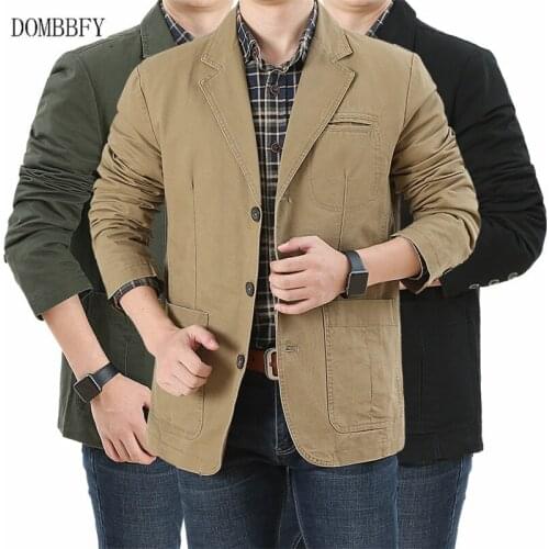 Blazer Jacket Men Cotton Washed Suits Coats Casual Slim Fit Luxury Business Blazers Masculino Trench Military Bomber Jackets 5XL