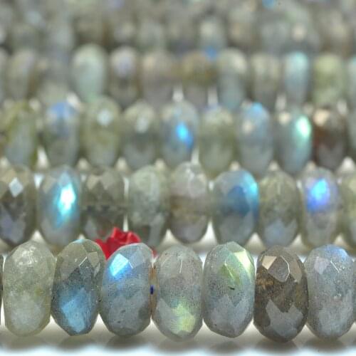 Natural Labradorite Faceted Rondelle Loose Beads Wholesale Gemstone Semi Precious Stone Bracelet Necklace Diy Jewelry Making 15