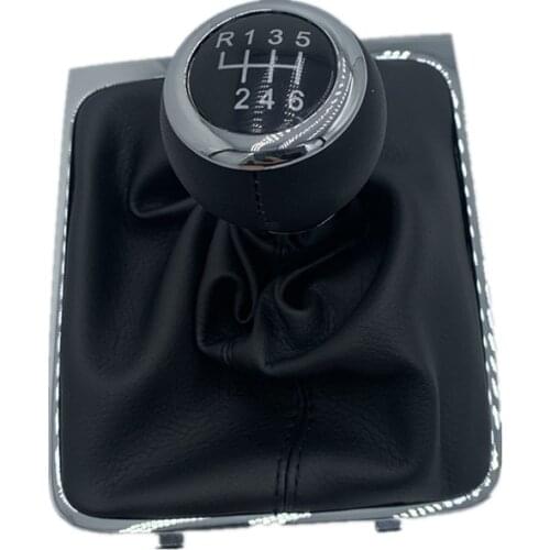New Car-styling Manual 6 Speed Gear Stick shift knob Level leather Boot For VW Passat B6 Sedan 2006 2007 2008 2006 2010