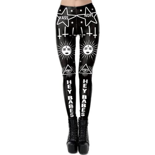 New Arrival Retro culture ladies leggings personality casual sports small feet stretch pants