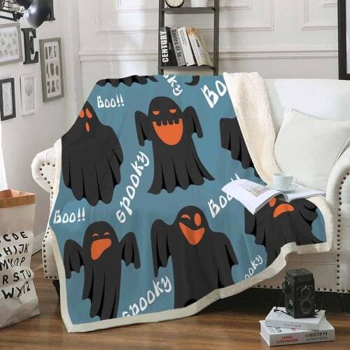 Cute Halloween Little Devil 3D Printed Quilt Blanket Children Adults Bed Throw Soft Warm Office Blanket with Double Layer Quilt