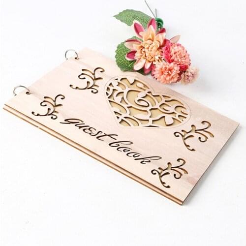 Personalized Wedding Guest Books Wooden Notebook Album Custom Name & Date Lettering Books Wedding Diy Photo Book Wedding Decor