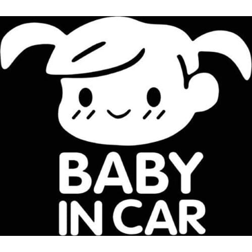 11*13CM BABY IN CAR Warning Mark Baby In The Car Baby Car Sticker Stickers Decals Black/Silver CT-445