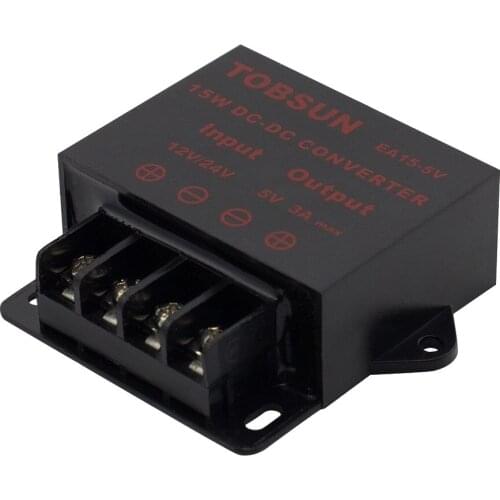 DC 12V 24V to DC 5V 3A 15W Converter Transformer Step Down Buck Module Voltage Regulator Power Supply Adapter for LED TV Solar