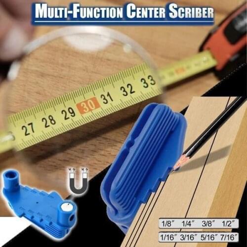 Multi-Functional Mark Center Finder Centering Scriber Marking Gauge Alignment Line Carpenter Tool Woodworking Center Finder
