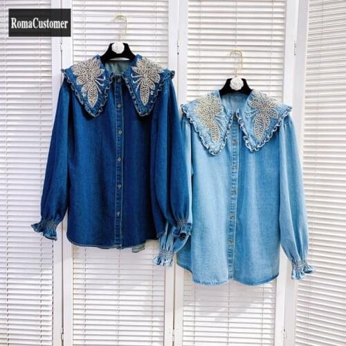 Женские джинсовые рубашки RomaCustomer China At AliExpress