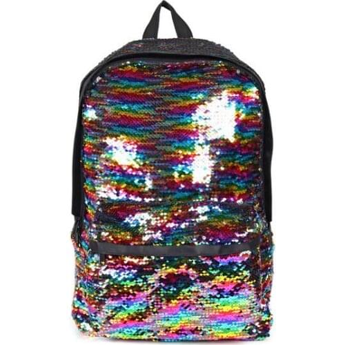 Big capacity Sequins bling teenage backpack for girls travel Shoulder women bag Sequin Hit Color schoolbag Student Satchel