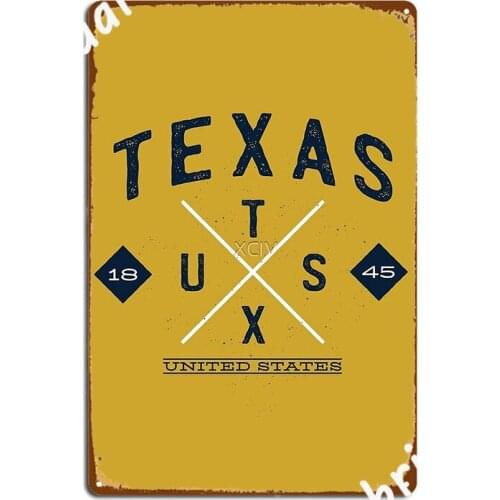 Texas Poster Metal Plaque Cinema Living Room Cave Pub Design Plates Tin Sign Poster