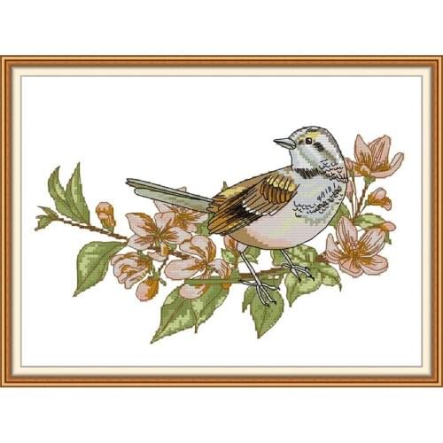 Everlasting Love Cross Stitch Kits Branch Bird 2 Ecological Cotton Chinese Holiday Gift 11CT14CT Seed Off Family Home Decoration