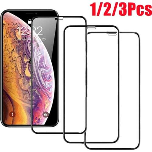 3Pcs Tempered Glass For iPhone 11 12 Pro X XR XS Max 9H Screen Protector Full Cover On iPhone 11 7 8 6s Plus SE Protective Glass