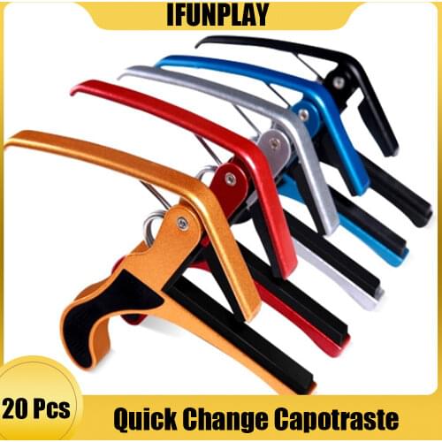 20Pcs Multi Color Connie Aluminum Alloy Guitar Capo Tuner Clamp Key Trigger Capotraste for Acoustic Electric Guitar Accessories