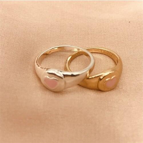 Ins Simple love Ring Personality Fashion Cute Geometric Expression Rings Accessories