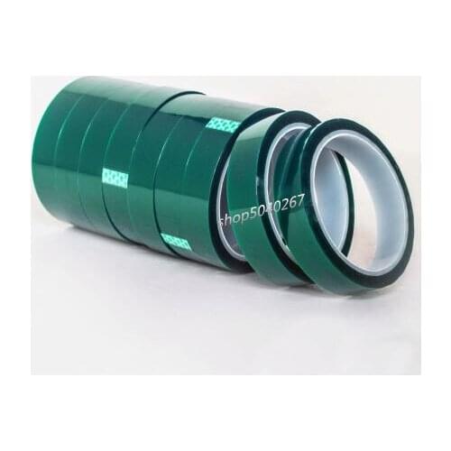 5/6/8/10/12/15/20-100mm x 33M Heat-resistant PET High Temperature Green Masking Shielding Tape For circuit boards, soldering