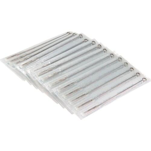 50 Disposable Sterile Tattoo Needles Stainless Steel numr Size 7M1