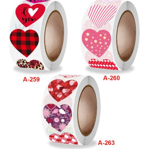 500pcs Heart-shaped Thank You Sticker Roll Set Love Scrapbook Paper Sticker Holiday Birthday Gift Decoration Sealing Label