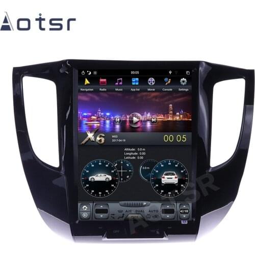 Android 9.0 Tesla style Car GPS Navigation For Mitsubishi L200 2007-2017 Stereo Tape Recorder Head Unit Multimedia Player Radio