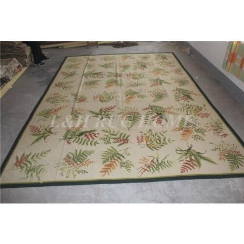 Free shipping 9.15'x13.75' needlepoint rugs 100% New Zealand wool rugs rice stitched handmade rugs carpets for home decoration