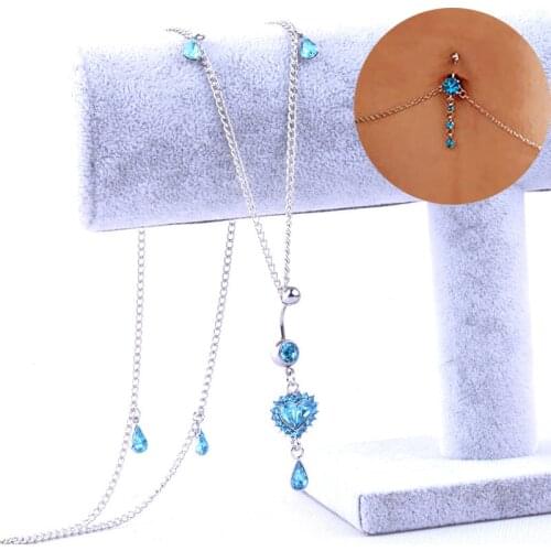 1Pc Surgical Steel Belly Button Waist Chain Navel Piercing Ring Body Jewelry Fashion Women Sexy Piercing Navel Chain Jewelry