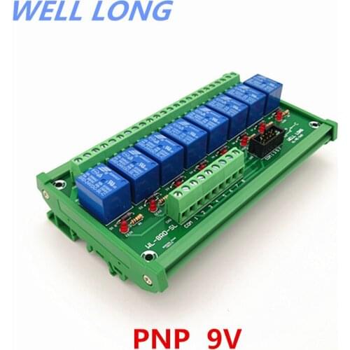 DIN Rail Mount 8 Channel PNP Type 9V 10A Power Relay Interface Module,SONGLE SRD-9VDC-SL-C Relay