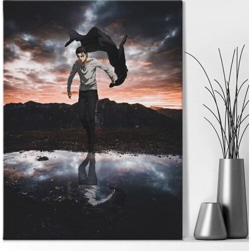Eren Jaeger Attack on Titan Anime Canvas Painting Wall Art Posters Prints Pictures Living Room Decoration Home Decor