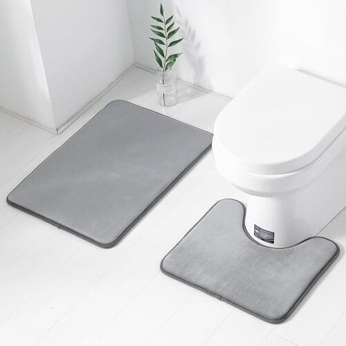 Flannel Carpet Toilet Bathroom Ground Mat Anti-slip Thicken Water Absorption Wear-resisting Quality Rugs