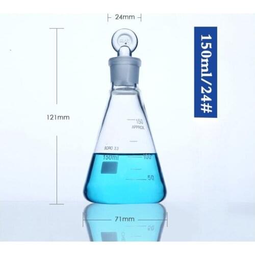 150ML/24# High Temperature Resistance of High Borosilicate Glass Flask with Glass Stopper